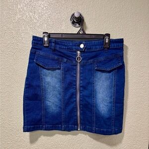 Allegra K Dark Blue Denim Mini Skirt